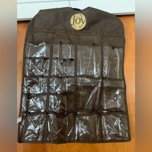 JOY MANGANO 30 pocket Brown hanging organizer NIB NWT